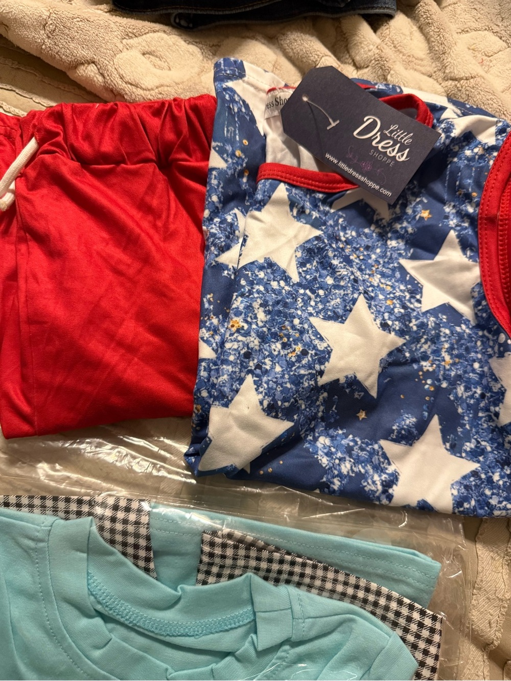 Kids' Blue Star & Red Shorts Set